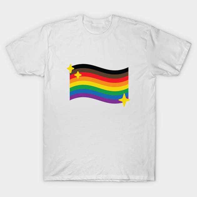 Gay Pride Flag Sparkle Emoji T-Shirt by lavenderhearts